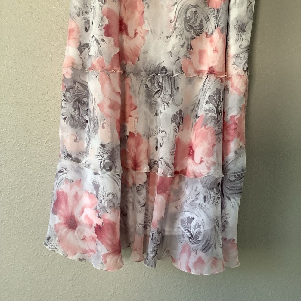 Vintage Y2K Floral Feminine Romantic Ruffle Boho Cottagecore Tier Midi Skirt XL - Picture 6 of 7